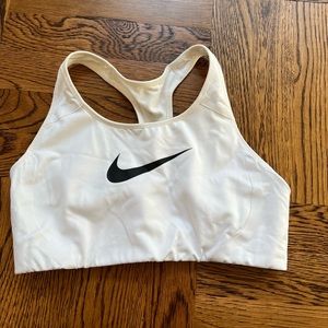 Nike white sports bra